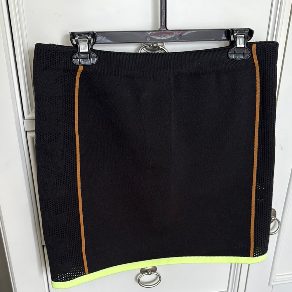 Adidas IVY Park Black and Yellow Pencil Mini Skirt